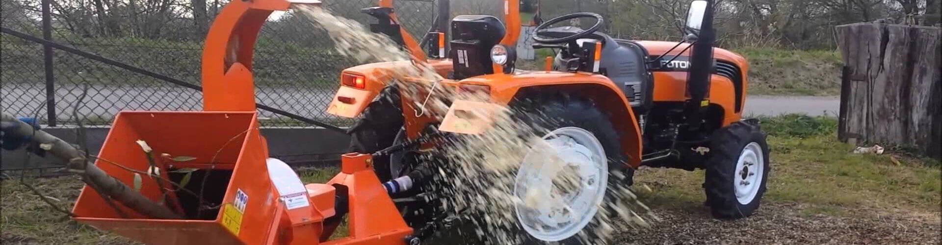 BX42 wood chipper is working with Foton tractor